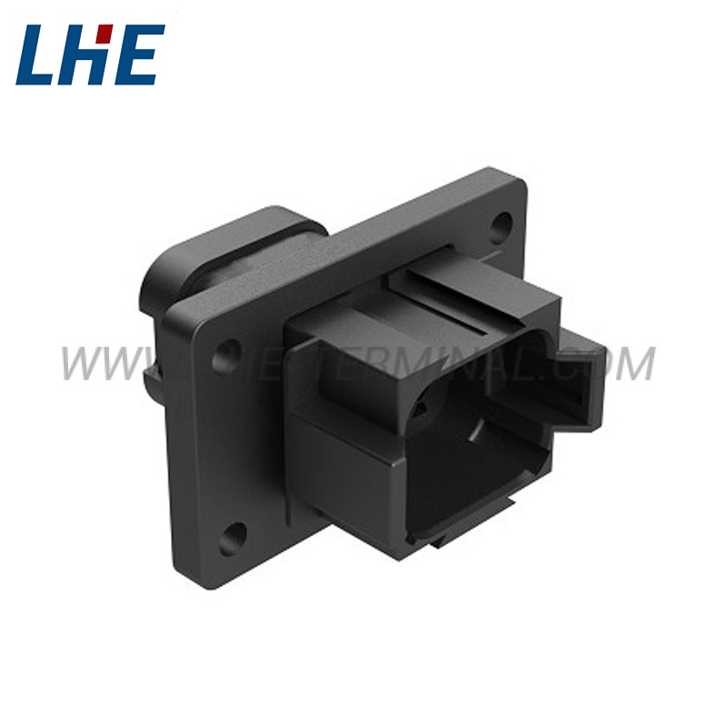 DT04-08PA-LE11 8 Position Black Sealable Short End Cap Flange Male Housing
