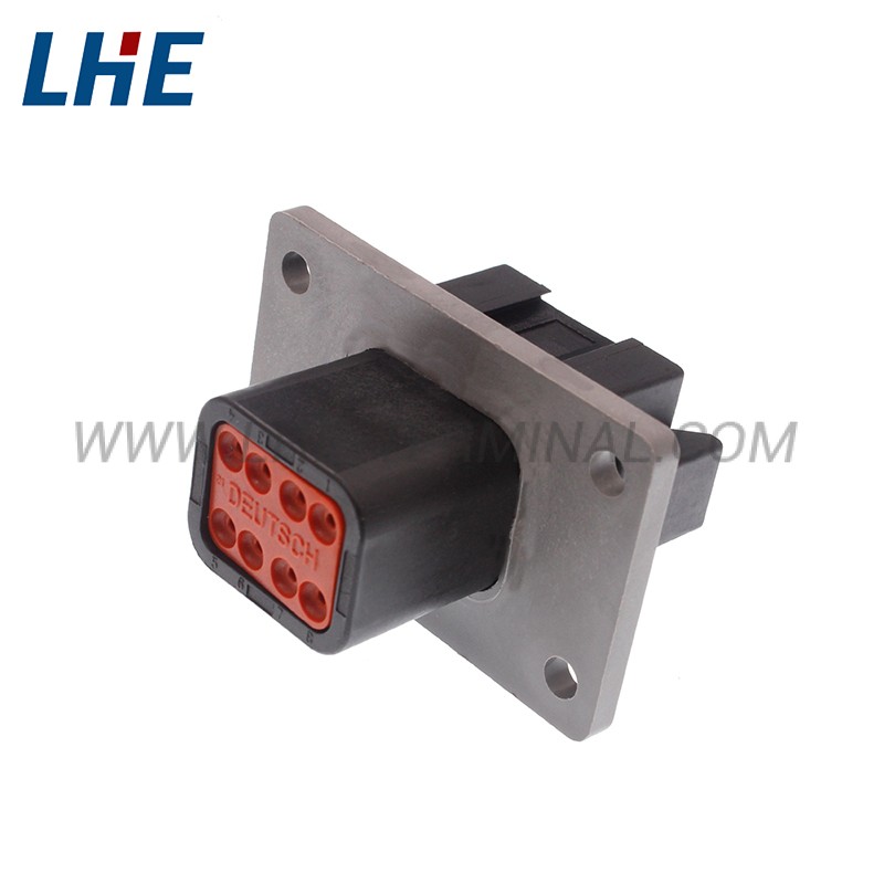DT04-08PB-L012 8 Position Black Sealable Flange Male Housing