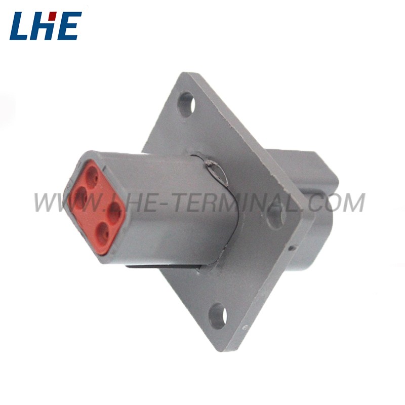 DT04-4P-L012 4 Position Gray Welded Flange Wire Cable Wire to Wire Housing for Male Terminals