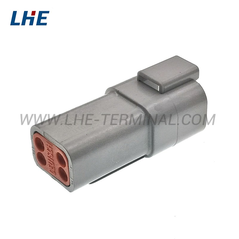 DT04-4P 4 Ways Wire To Wire Male Grey Connector