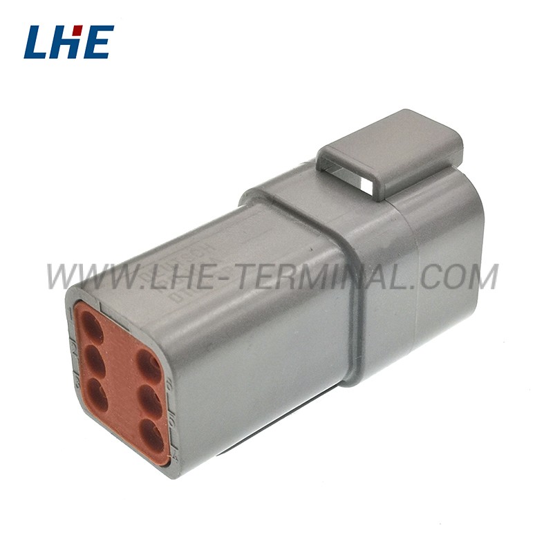 DT04-6P 6 Ways Wire To Wire Male Grey Connector