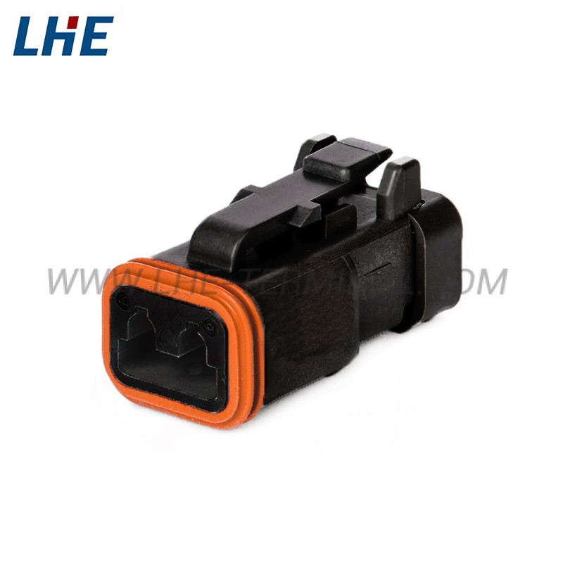 DT06-2S-CE03 2 Position Black E-Seal Short End Cap Wire-to-Wire Housing for Female Terminals