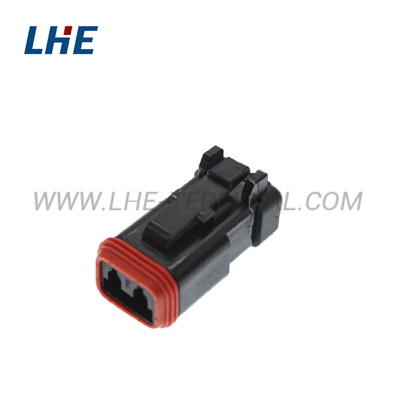 DT06-2S-EP06 2 Position Black Short End Cap Retention Seal Wire-to-Wire Housing