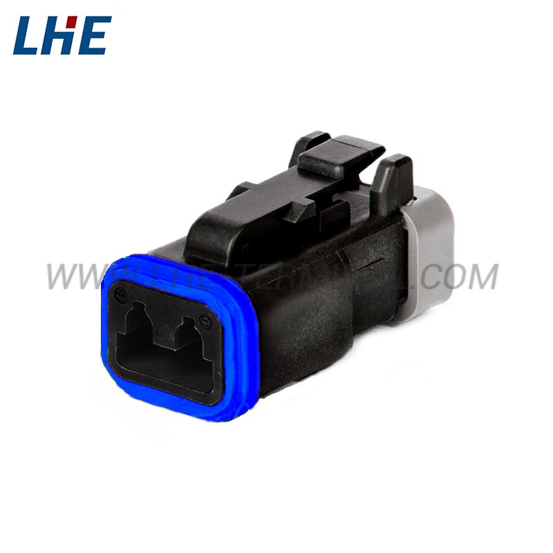 DT06-2S-FP02 2 Position Black Short End Cap Flourosilicone Rubber Wire-to-Wire Housing
