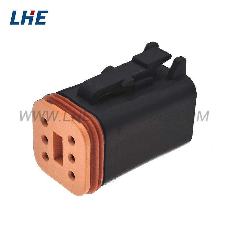 DT06-6S-E004 6 Position Black Seal Wire to Wire Power Signal Housing for Female Terminals