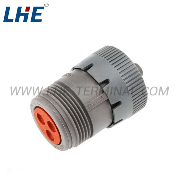HD16-3-96S 3 Position Wire To Wire Female Grey Cable Mount Housing