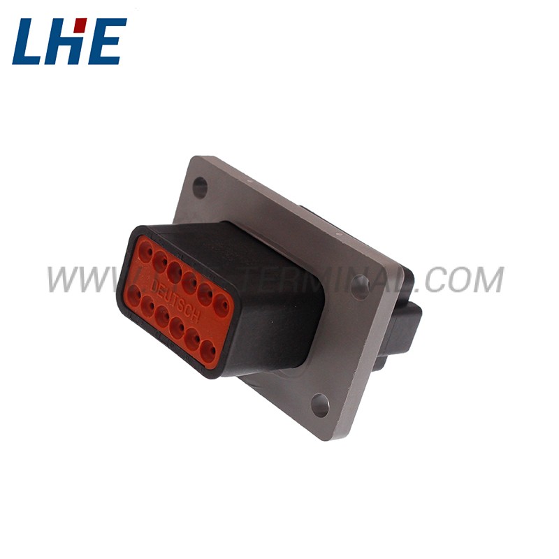 DT04-12PB-L012 12 Position Black Welded Flange Male Housing