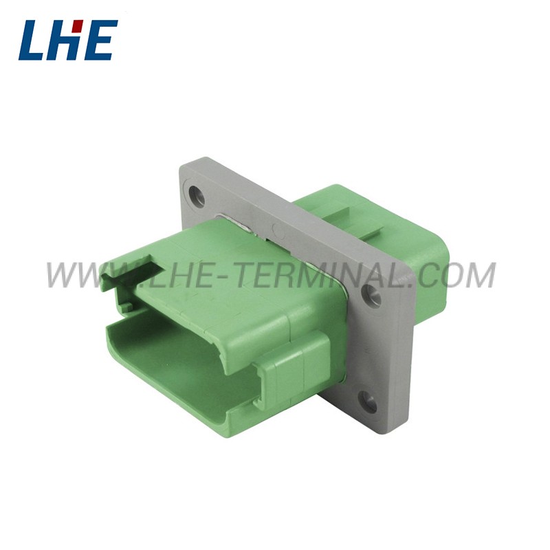 DT04-12PC-BL04 12 Position Green Welded Flange Male Housing