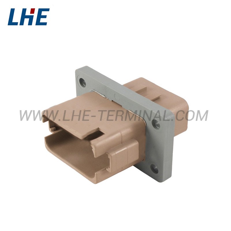DT04-12PD-BL04 12 Position Brown Welded Flange Male Housing