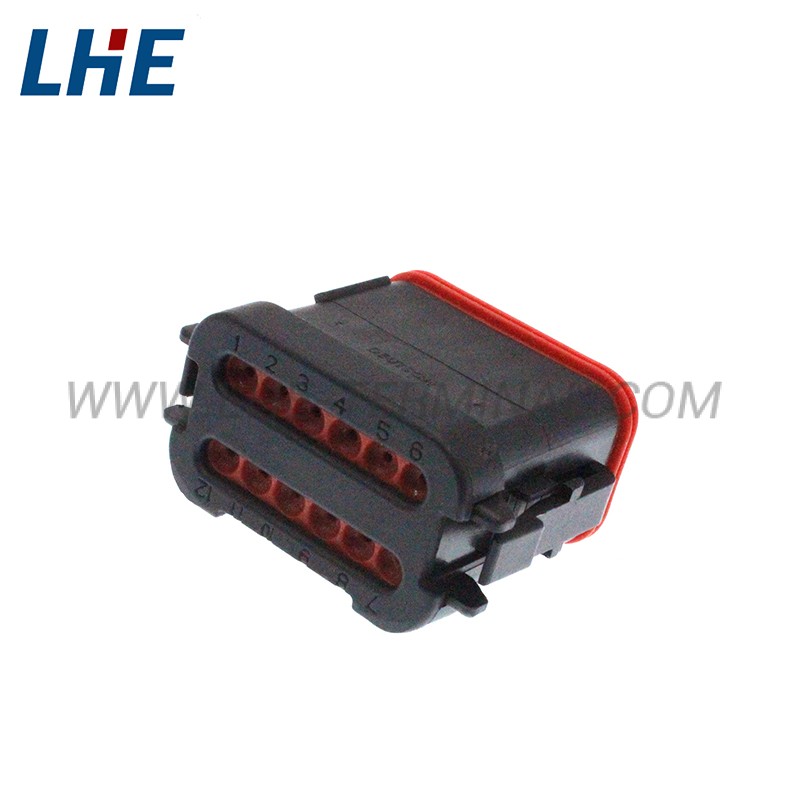 DT06-12SB-E003 12 Position Sealable Black Short End Cap Wire-to-Wire Wire Cable Housing for Female Terminals