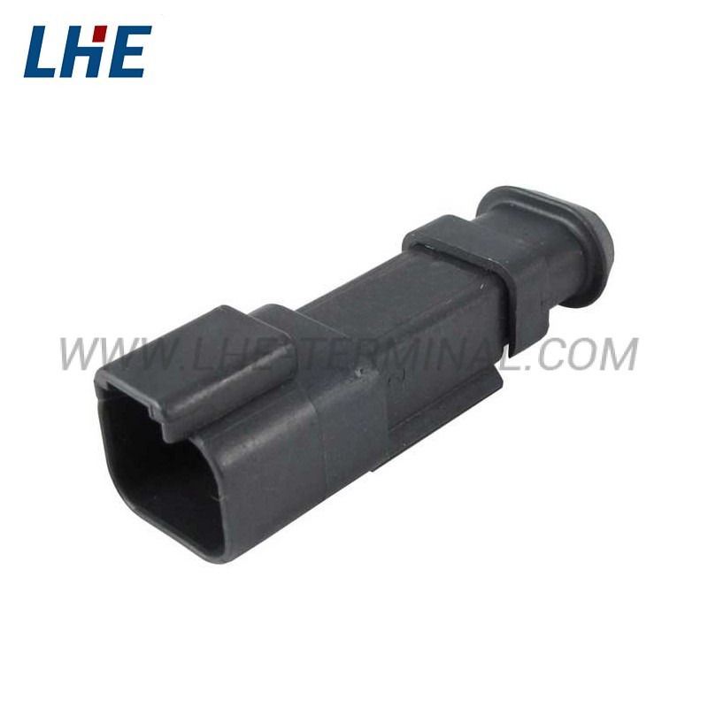 DTP04-2P-CE09 2 Position Black Long End Cap E-Seal Male Housing